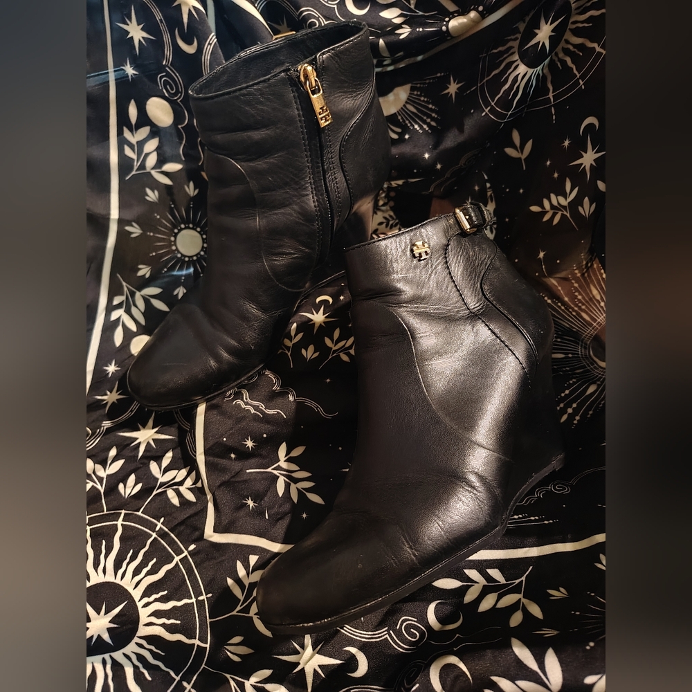 Tory Burch Black Leather Ankle Boots